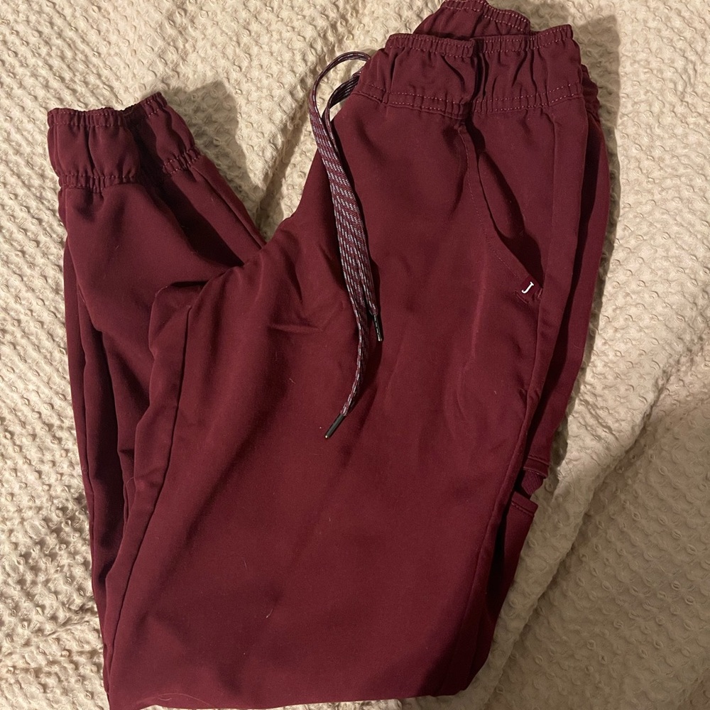 Jaanuu Burgundy Jogger scrubs